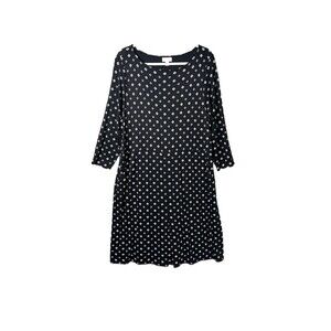 J Jill Jersey Knit Dress Womens Plus Size 4X Long Sleeve Black Printed Pockets